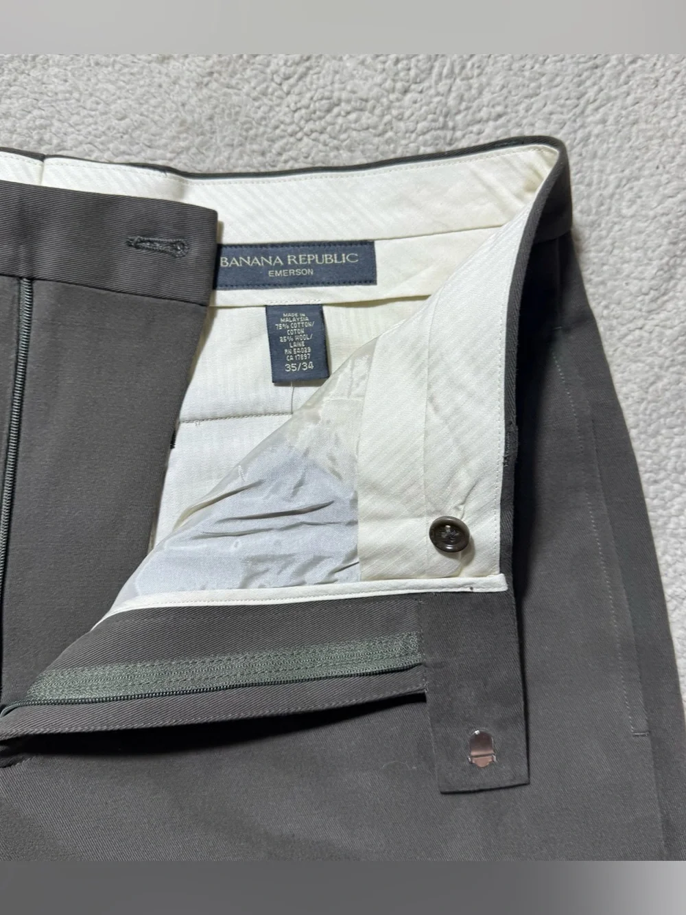 Banana Republic Pants Mens 35‎ Emerson Gray Brown Dress Slacks Officewear NEW